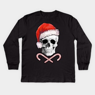 Skull christmas humor sweater Kids Long Sleeve T-Shirt